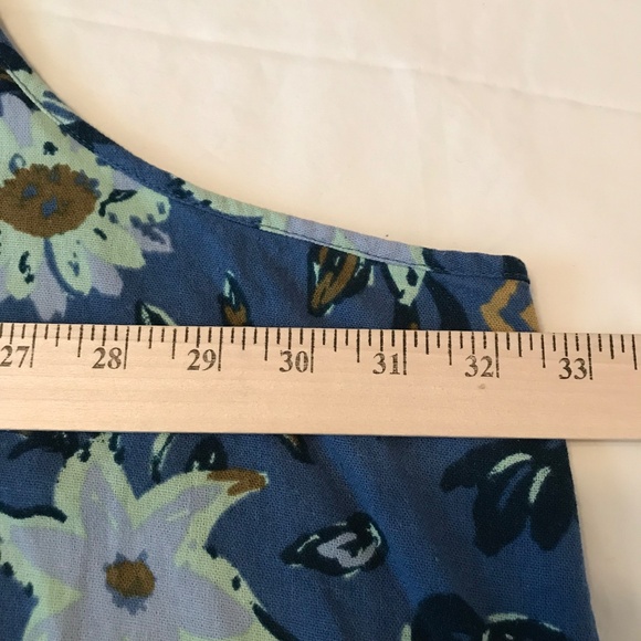 SONOMA Blue Floral Sleeveless Midi Dress Linen Rayon Women’s Plus Size 5X - Picture 12 of 16